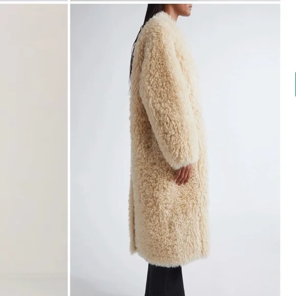 Stand Studio sz 36 4  ivory Carolina Coat faux fur curl nwt - Picture 5 of 11